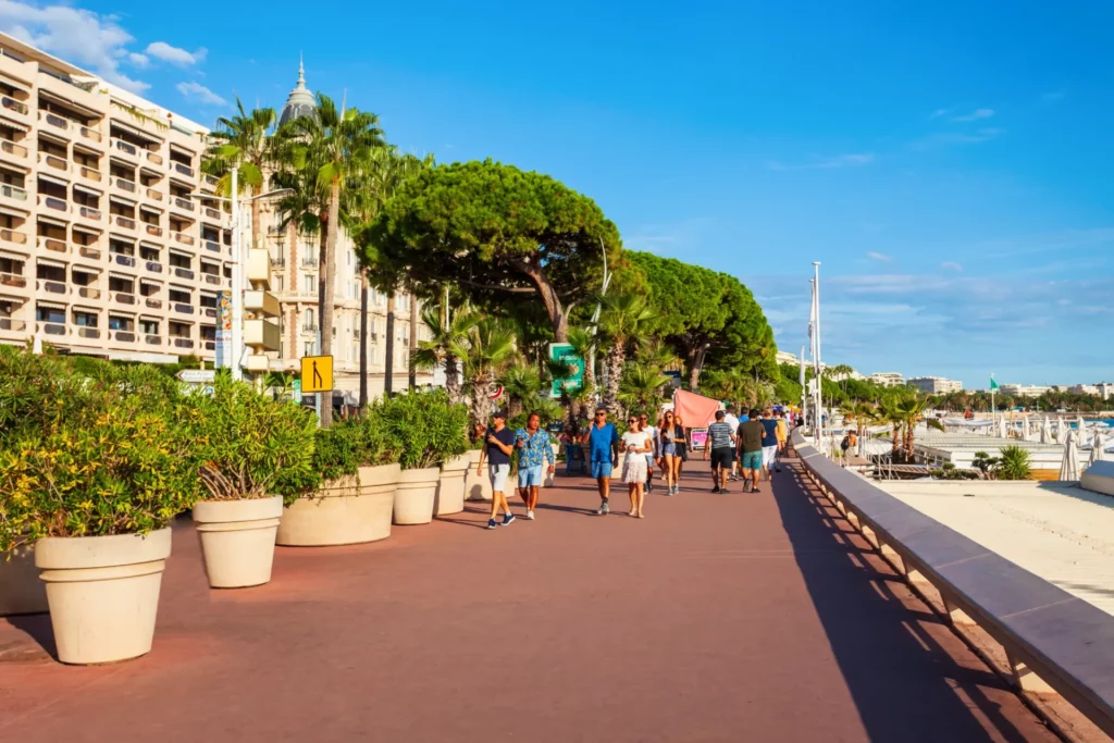 Promenade de la Croisette à Cannes, à faire depuis votre camping sur la Côte d’Azur
