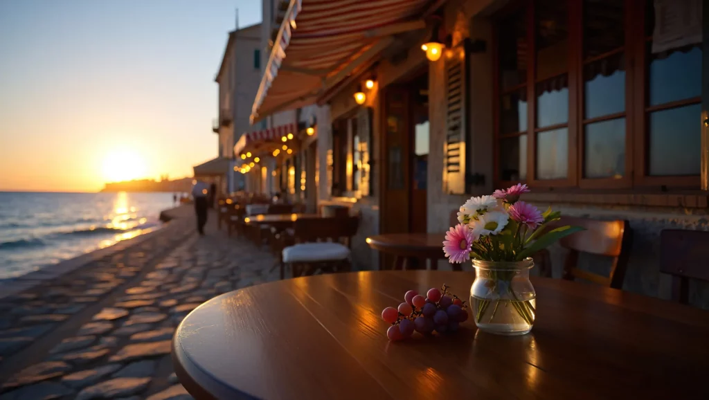 Laissez-vous charmer par un restaurant romantique en bord de mer Méditerannée